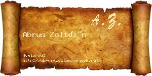 Abrus Zoltán névjegykártya