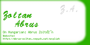 zoltan abrus business card
